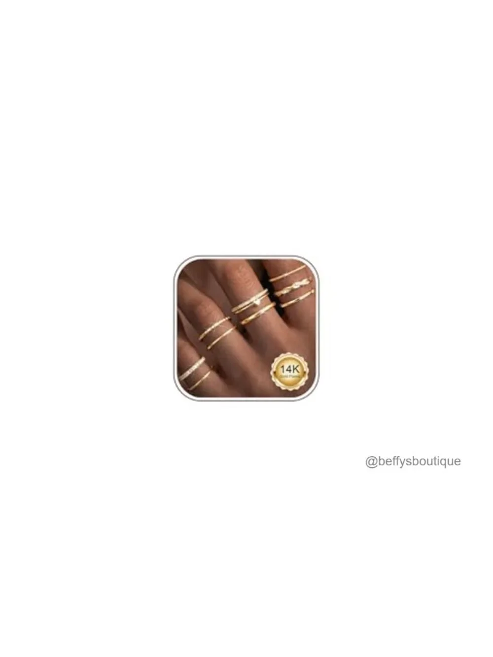 9 Pcs Gold Stackable Rings for Women 14k Gold Plated Adjustable Cubic Zirconia